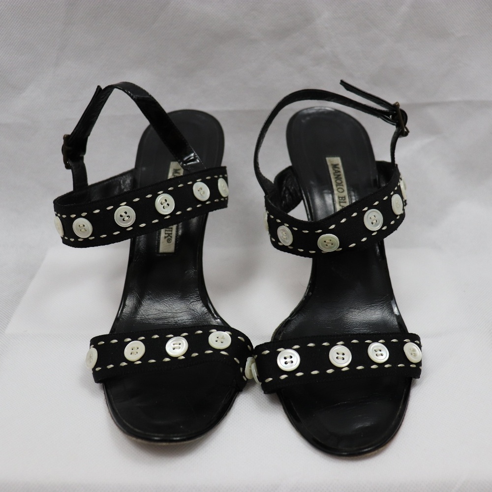 Manolo Blahnik Button Embellished Heeled Sandals